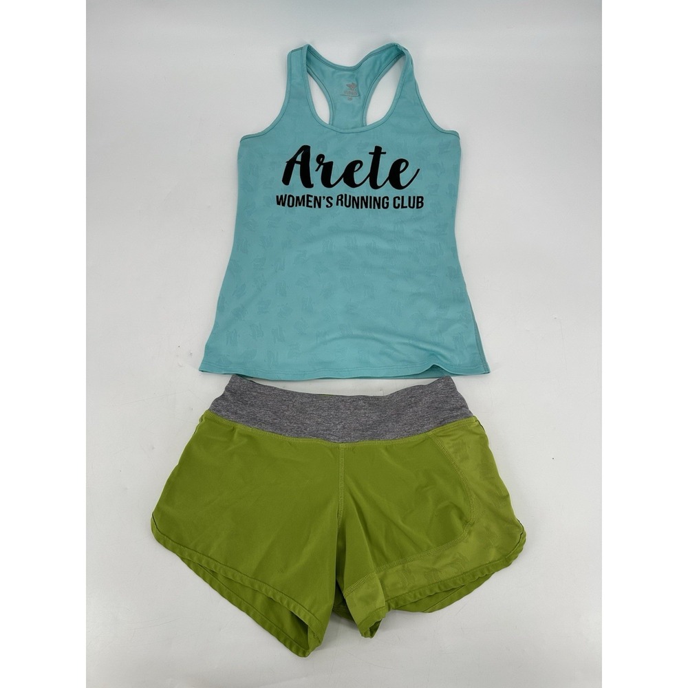 Lot of 2-Rabbit‎ Running Shorts & Tank Top Women's Size XS Green/Gray/Blue